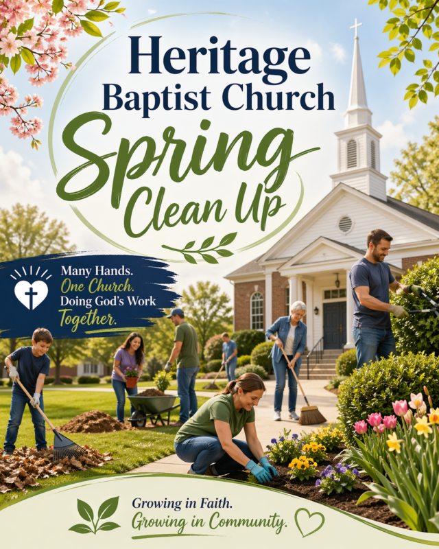 heritage baptist church spring clean up